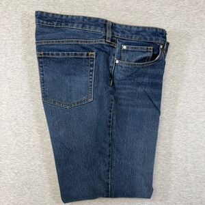 Gap 1969 Boyfriend Fit Jeans Womens 12/31 Dark Indigo Contrast Cuff Denim 27x31